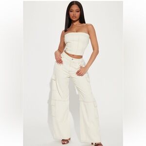 Fashion nova the best yet cream pant set in XL